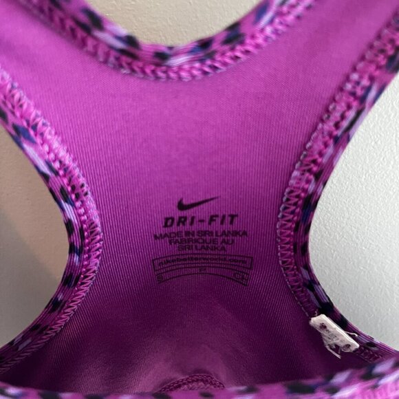 NIKE PRO Sports Bra Purple Patterned Size Small Racer Back Workout Sporty - Picture 4 of 7